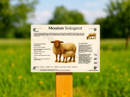 visuel d'un panneau pédagogique sur le mouton solognot