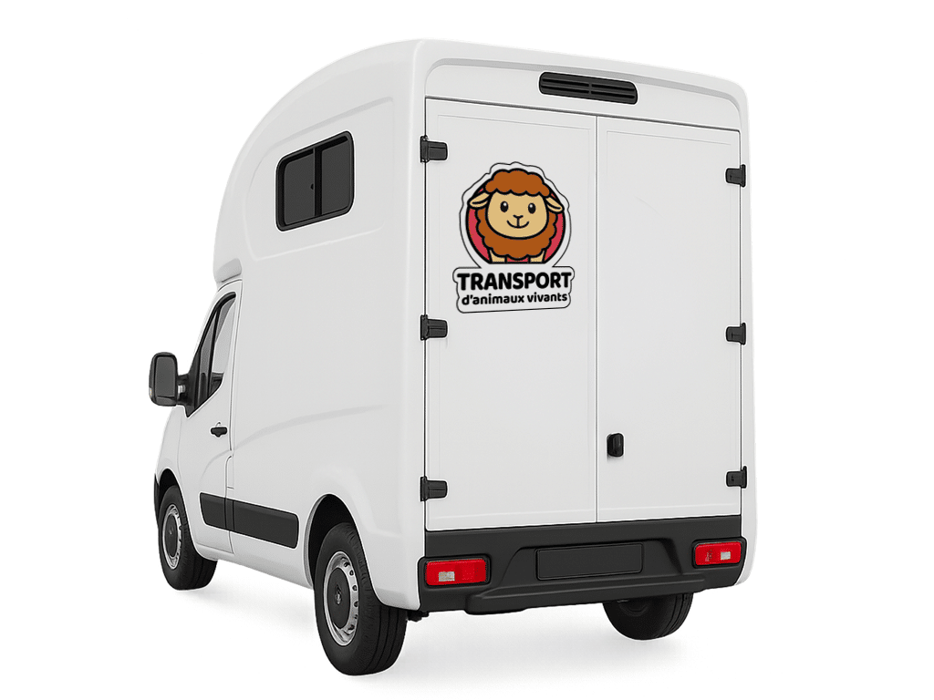 visuel d'un sticker ludique de transport d'animaux pour moutons