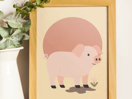 poster éco-responsable de cochon