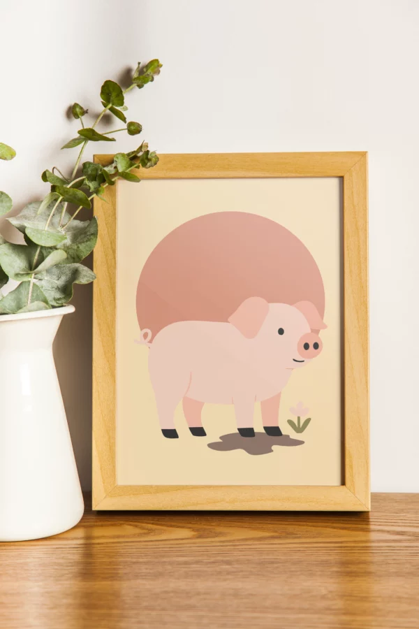 poster éco-responsable de cochon