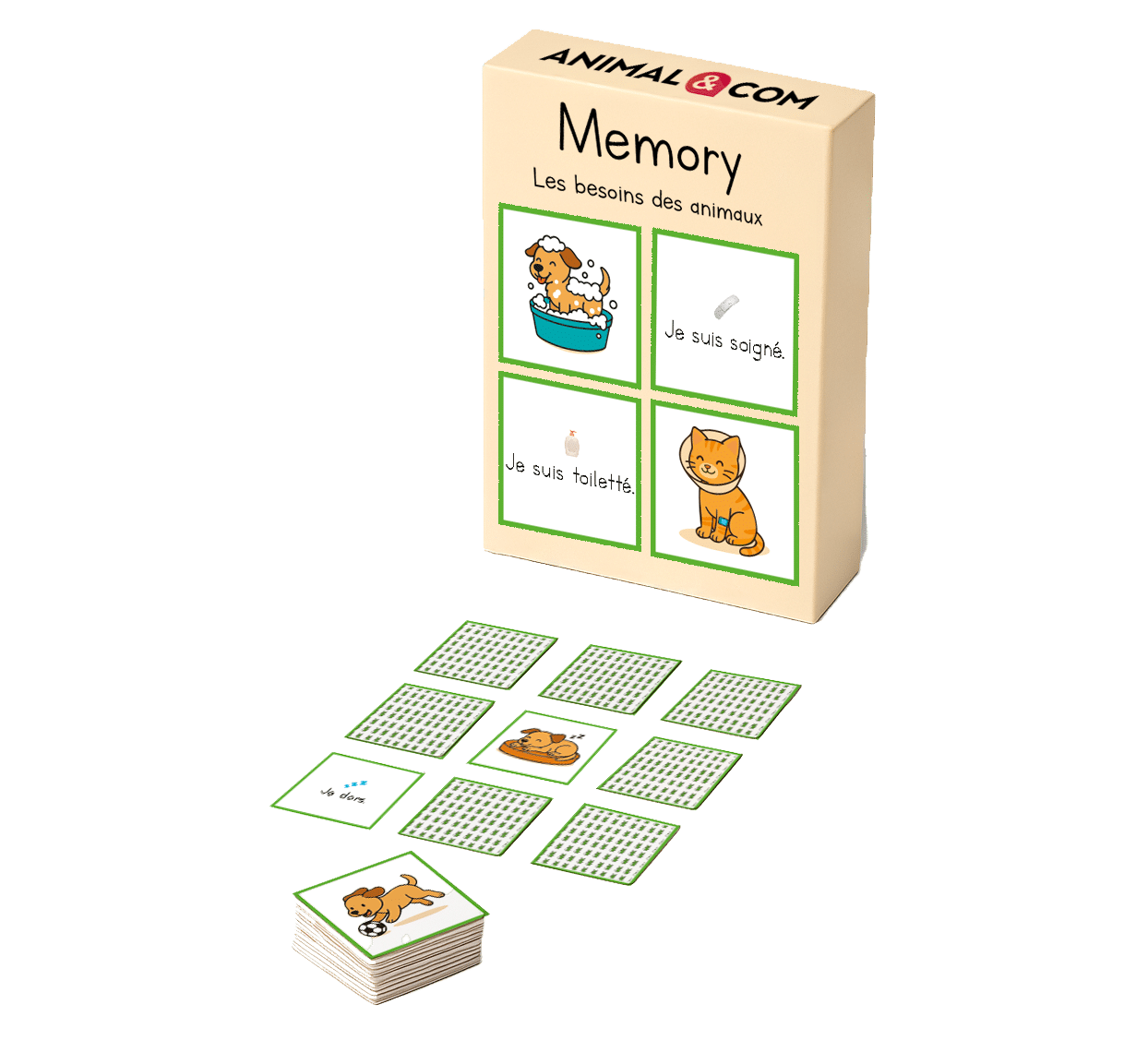 visuel du jeu pédagogique memory des besoins des animaux