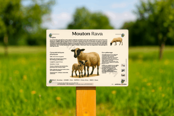 visuel d'un panneau pédagogique sur le mouton rava