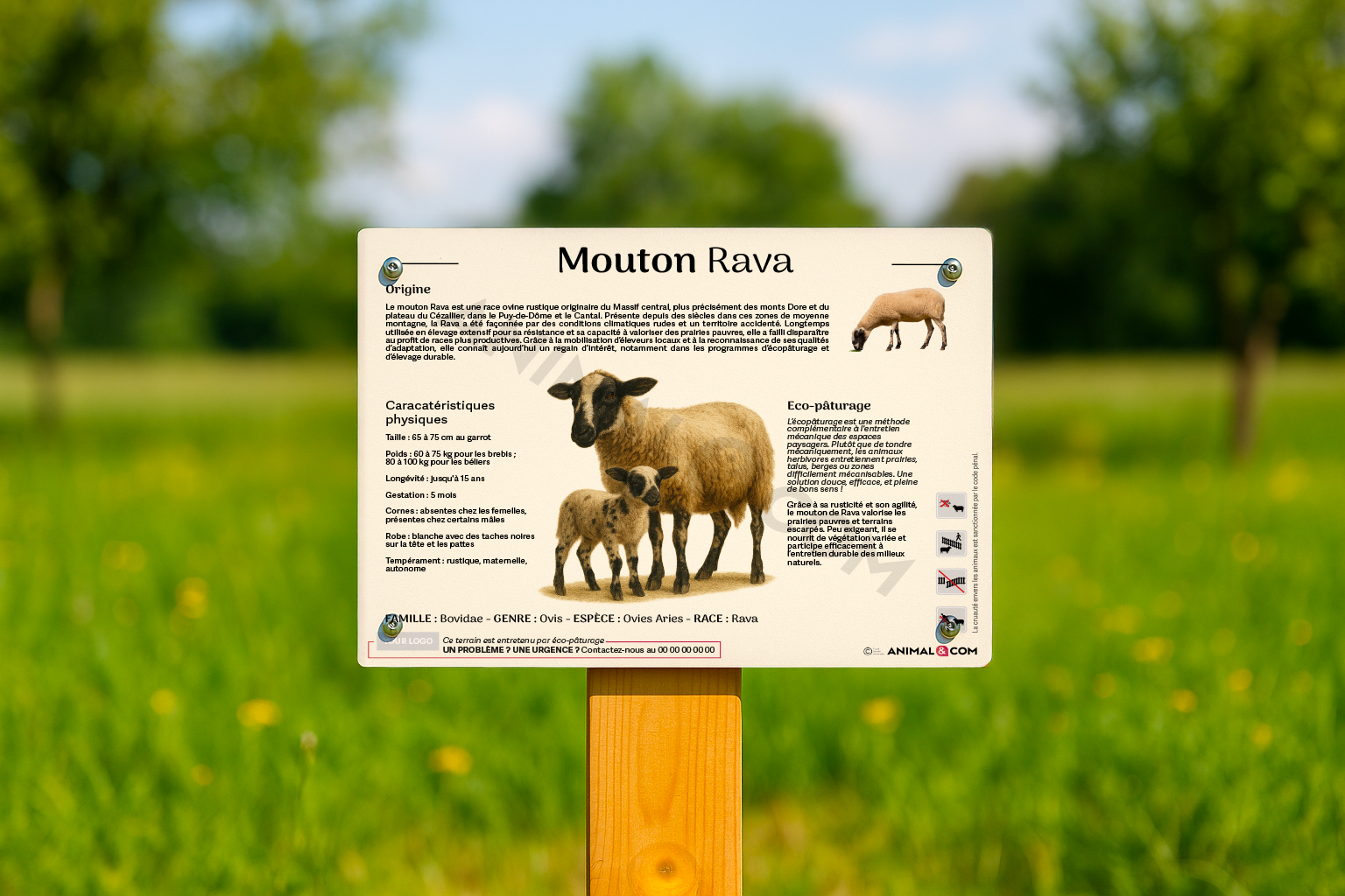 visuel d'un panneau pédagogique sur le mouton rava