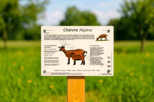 visuel d'un panneau pédagogique sur la chèvre alpine