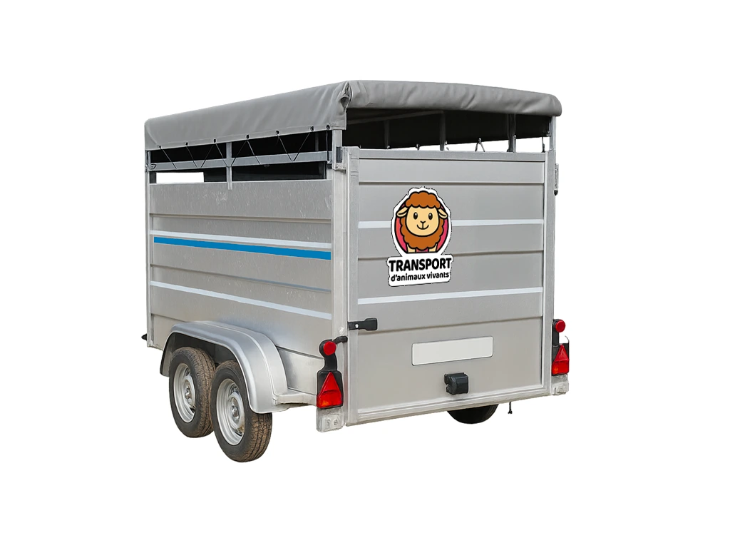 visuel d'un sticker ludique de transport d'animaux pour moutons sur moutonnière