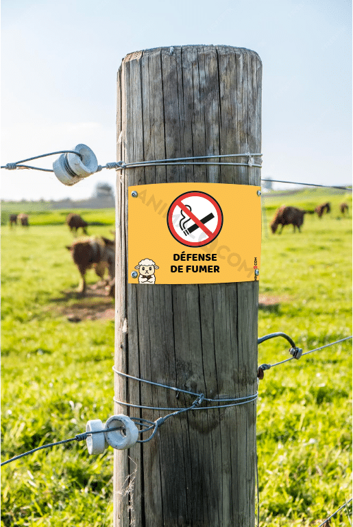 visuel d'un panneau signalétique "ne pas fumer" avec mouton