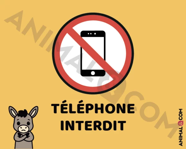 Signalétique Ne pas téléphoner - âne