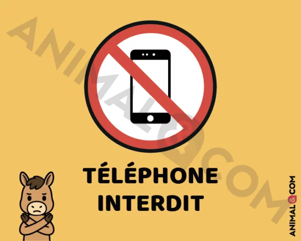 Signalétique Ne pas téléphoner - cheval