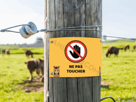 visuel d'un panneau signalétique ne pas toucher avec un cheval