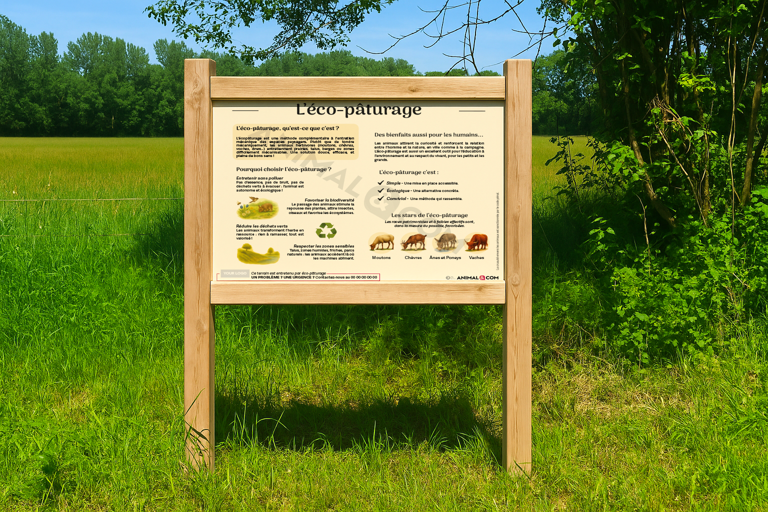visuel d'un panneau pédagogique sur l'écopaturage
