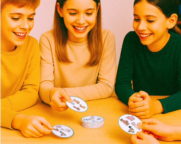 mise en situation du jeu pédagogique dobble ou symbole commun