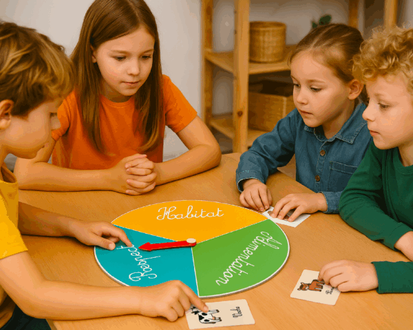 mise en situation du jeu pédagogique la roue des besoins